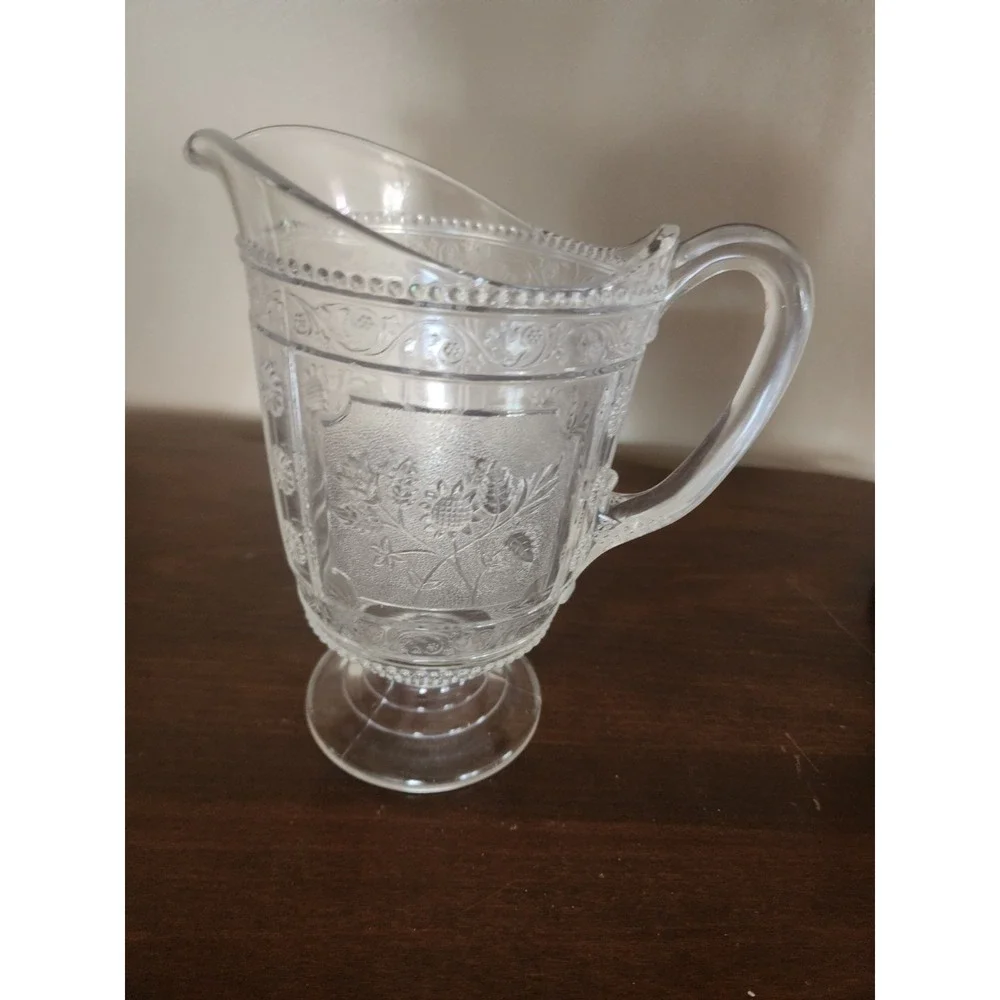 Bryce Brothers Willow Oak Early American Pattern Glass Water Pitcher Clear